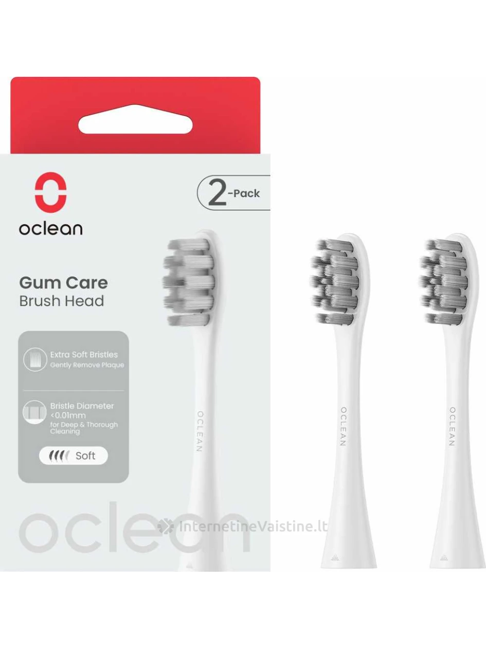 OCLEAN Professional Gum Care Brush Head P1C12 W02 2 pcs White elektrinui dantų šep. galvutės N2 | internetinevaistine.lt