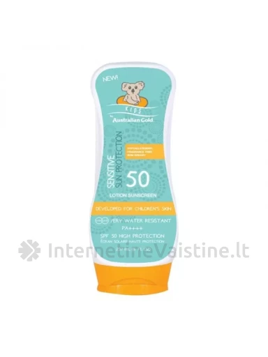 AUSTRALIAN GOLD nuo saulės apsaugantis losjonas vaikams, SPF 50, 237 ml, Vnt | internetinevaistine.lt