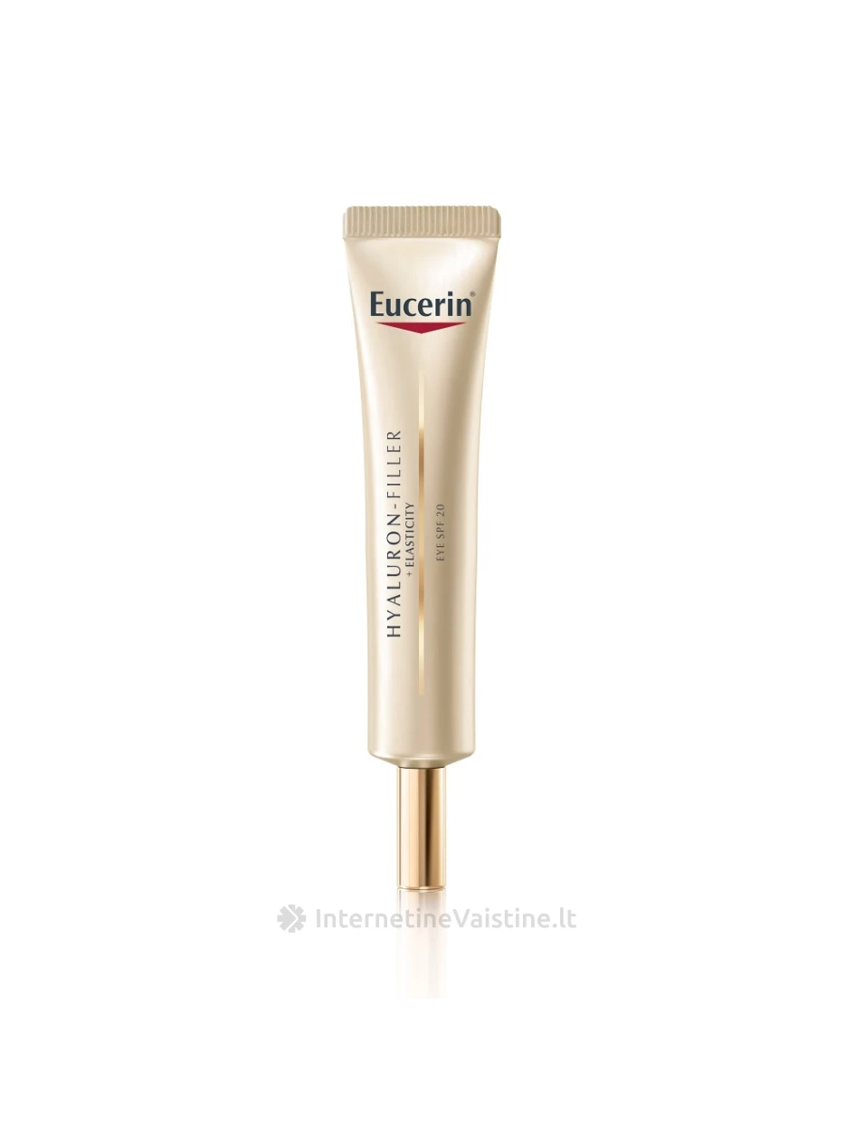 EUCERIN akių srities kremas brandižiai odai Hyaluron-Filler + Elasticity SPF 20, 15 ml (83531) | internetinevaistine.lt
