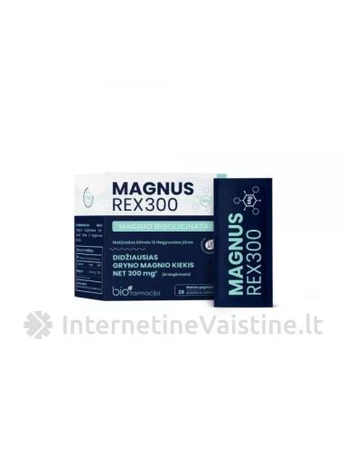 BIOFARMACIJA maisto papildas MAGNUS REX 300, bisglicinatas, 28 pak | internetinevaistine.lt