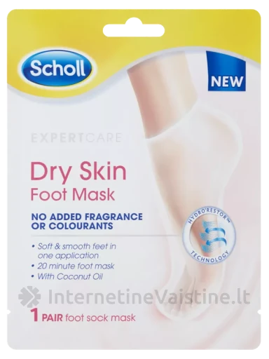 SCHOLL Dry Skin No Added Fragrance pėdų kaukė, 1 pora, Vnt | internetinevaistine.lt