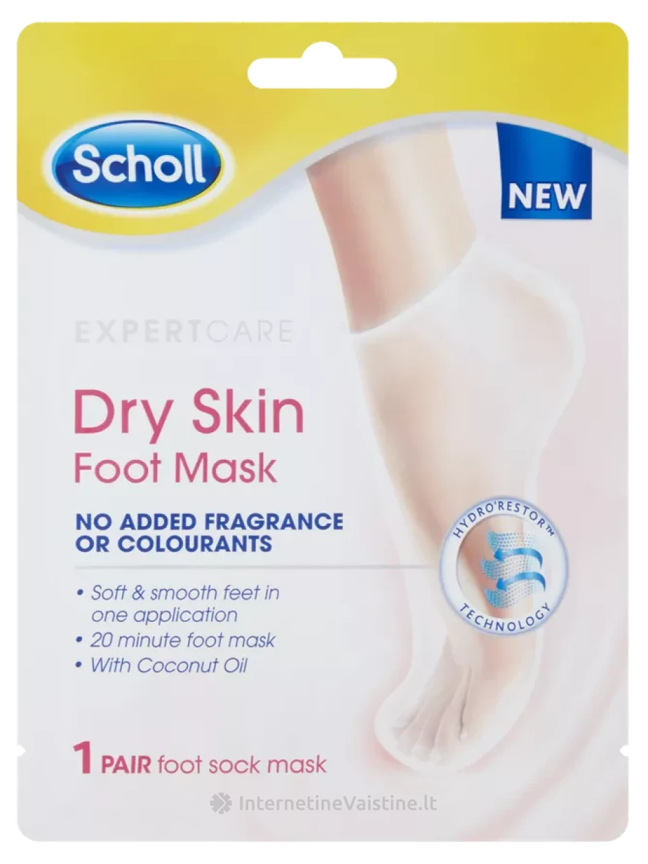 SCHOLL Dry Skin No Added Fragrance pėdų kaukė, 1 pora, Vnt | internetinevaistine.lt
