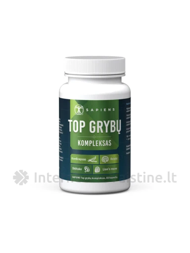 SAPIENS Top grybų kompleksas kaps. N60, 60 vnt. | internetinevaistine.lt