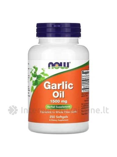 NOW Garlic Oil 1500mg minkšt. kaps. N250, 250 vnt. | internetinevaistine.lt