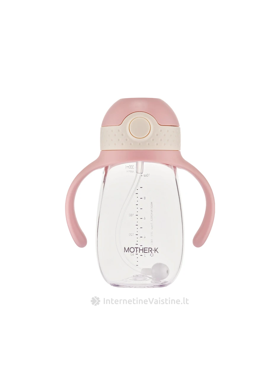 MOTHER-K gertuvė HUG su šiaudeliu, 300 ml (rožinis), Vnt | internetinevaistine.lt