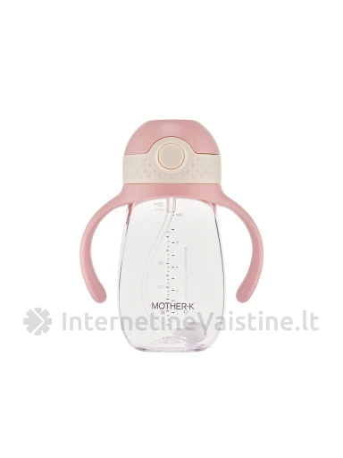 MOTHER-K gertuvė HUG su šiaudeliu, 300 ml (rožinis), Vnt | internetinevaistine.lt