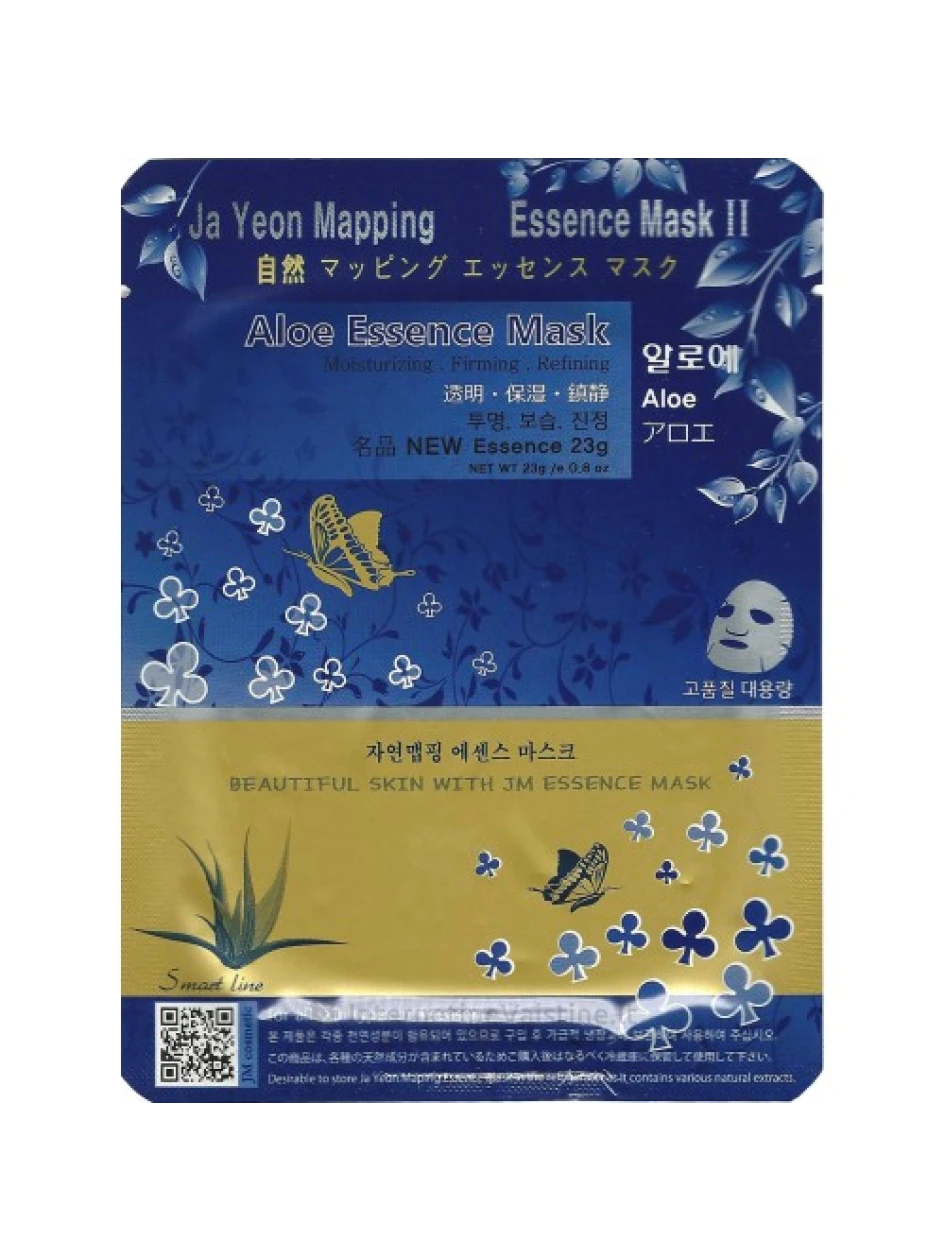JA YEON MAPPING Aloe Esscence Mask, lakštinė veido kaukė su alijošiaus esktr., 25 g, Vnt | internetinevaistine.lt