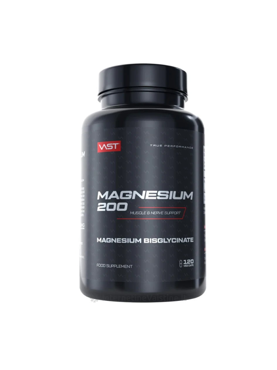 VAST Magnesium Bisglycinate 200 kaps. N120 | internetinevaistine.lt