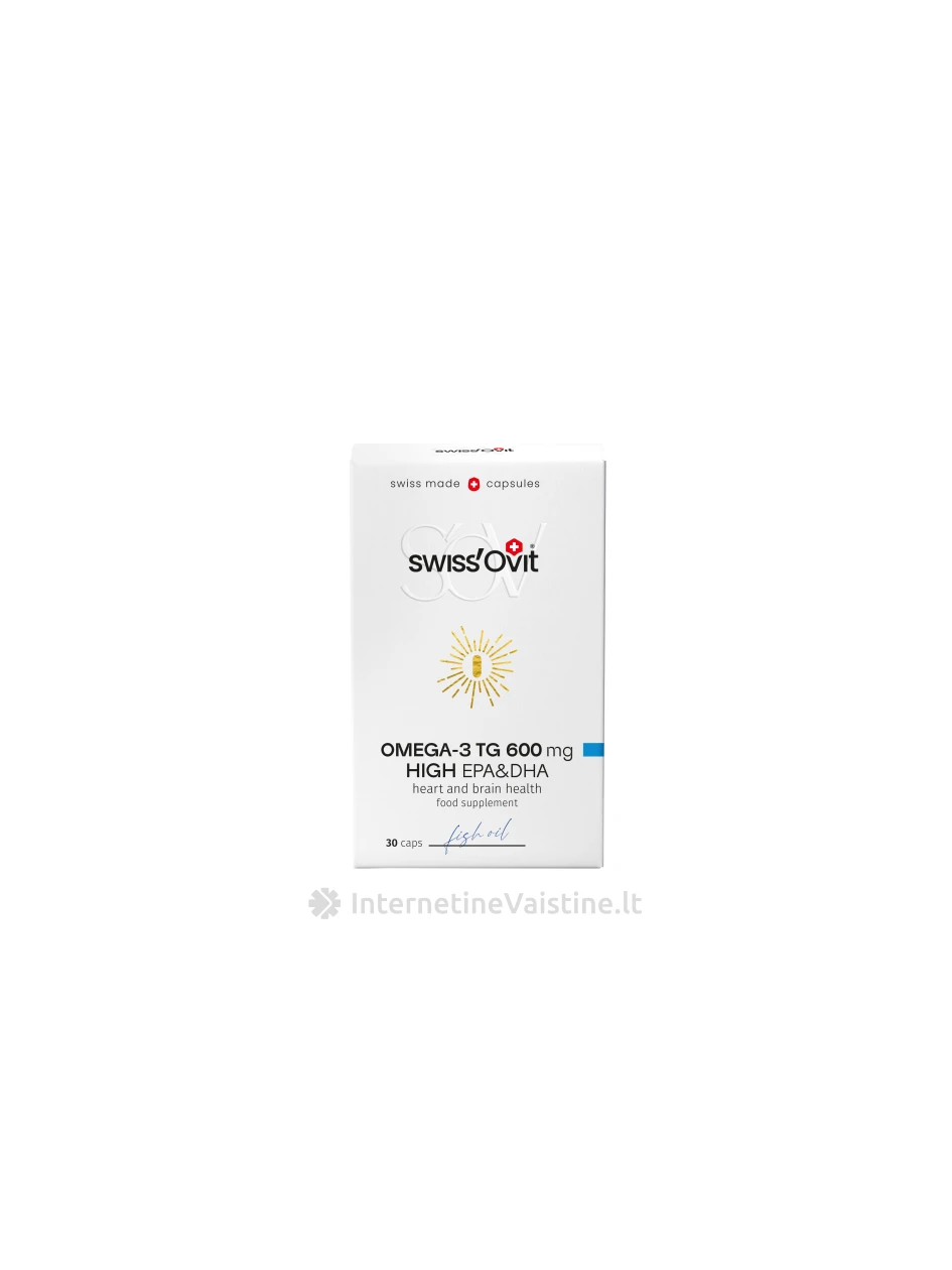 SWISSOVIT Omega-3 TG 600mg žuvų taukai kaps. N30 | internetinevaistine.lt