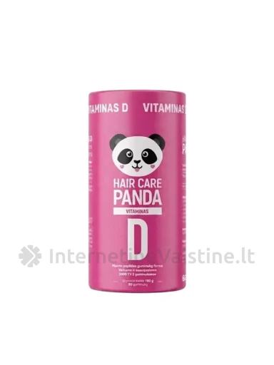 HAIR CARE PANDA Vitamin D, 60 guminukų | internetinevaistine.lt