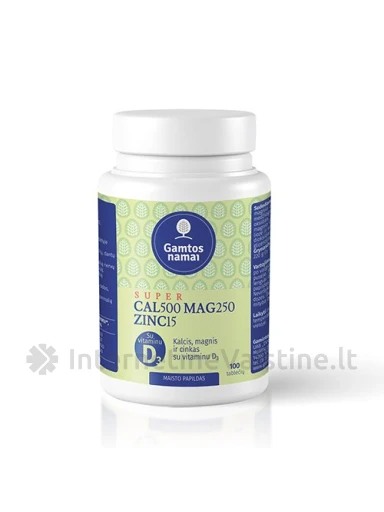 SUPER CAL500-MAG250-ZINC15 tab. N100, 100 vnt. | internetinevaistine.lt