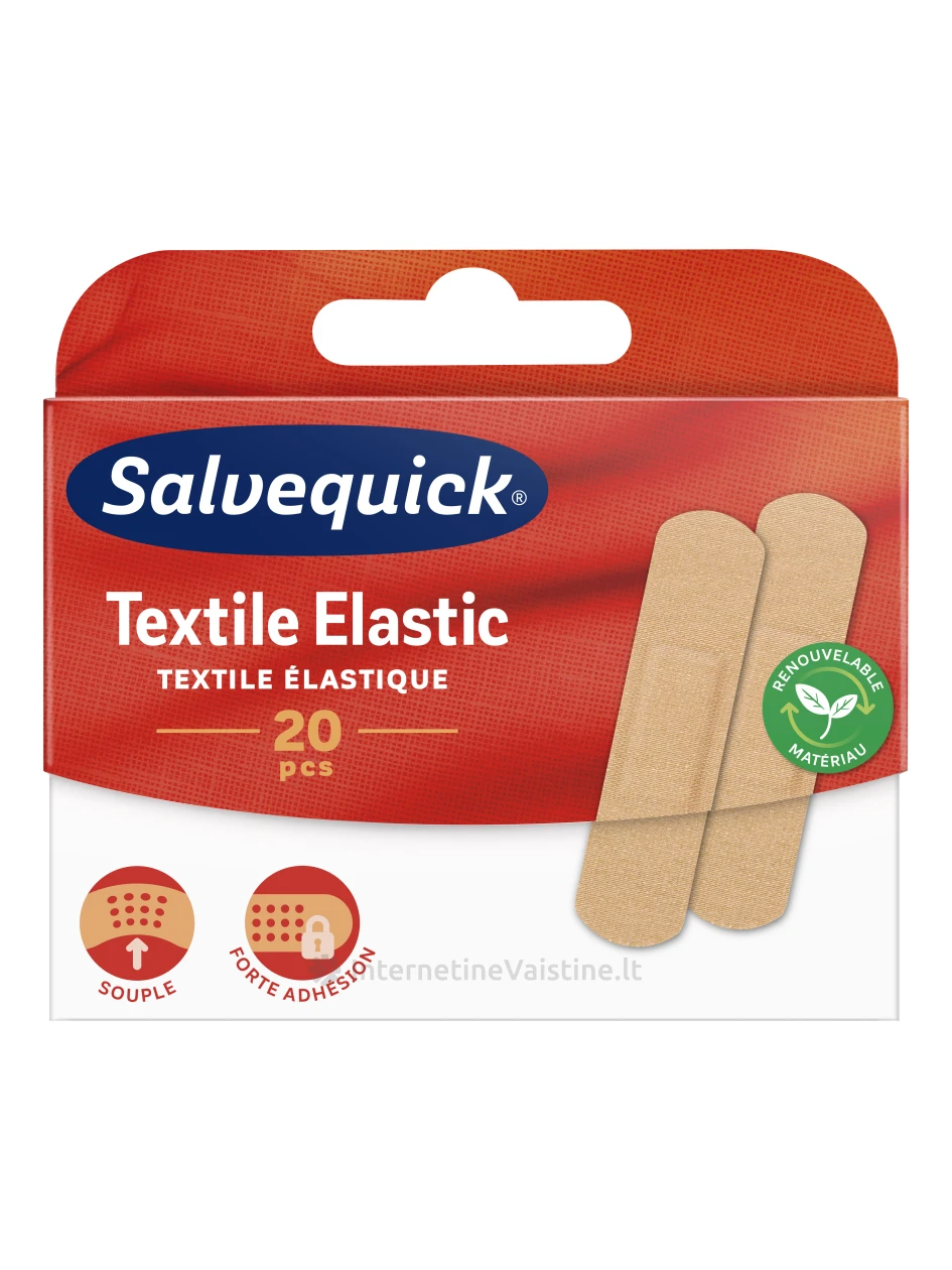 SALVEQUICK pleistrų rinkinys Textile Elastic N20 | internetinevaistine.lt