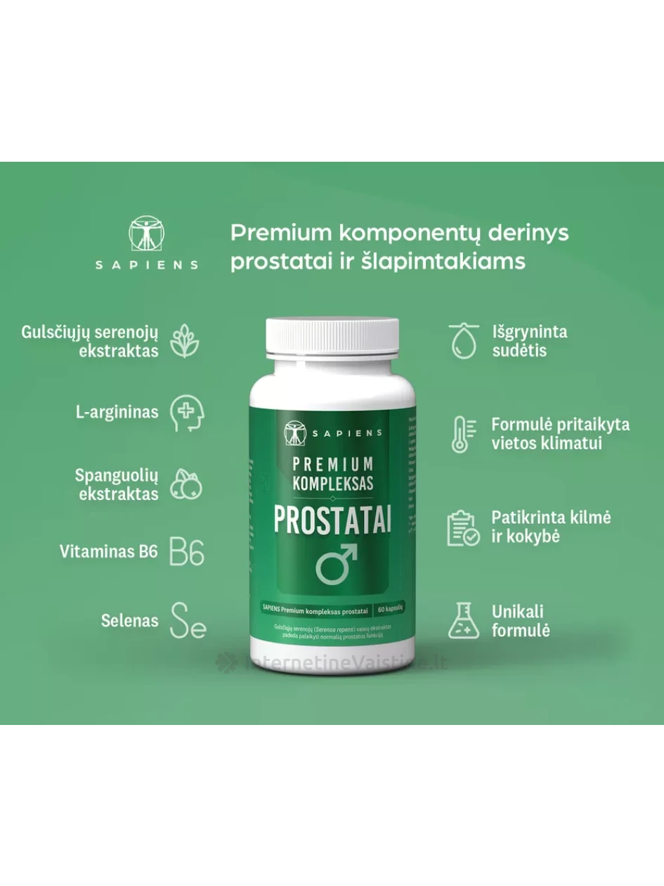 SAPIENS Premium kompleksas prostatai kaps. N60 | internetinevaistine.lt