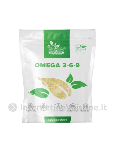 RAW POWDERS Omega 3-6-9 kaps. N120, 120 vnt. | internetinevaistine.lt