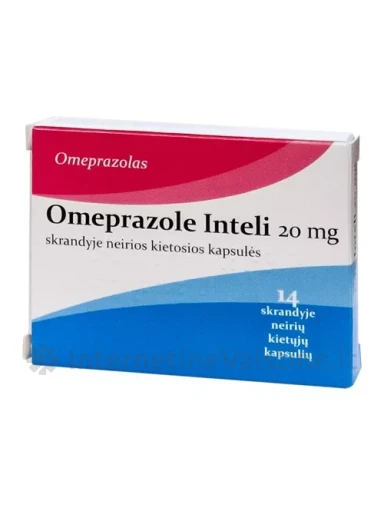 OMEPRAZOLE INTELI 20 mg skrandyje neirios kietosios kapsulės N14 | internetinevaistine.lt