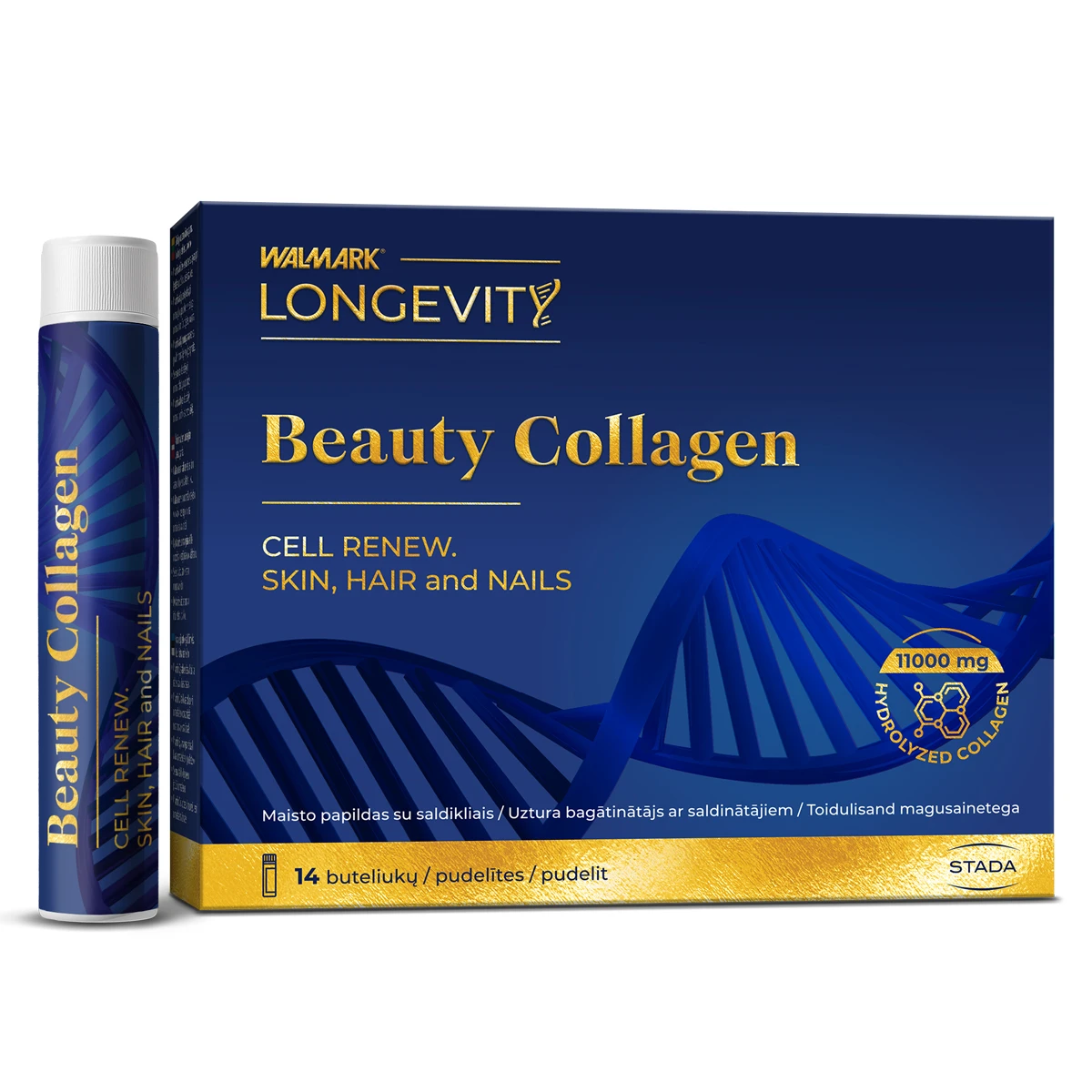 WALMARK LONGEVIT Beauty Collagen Shots, 14 buteliukų