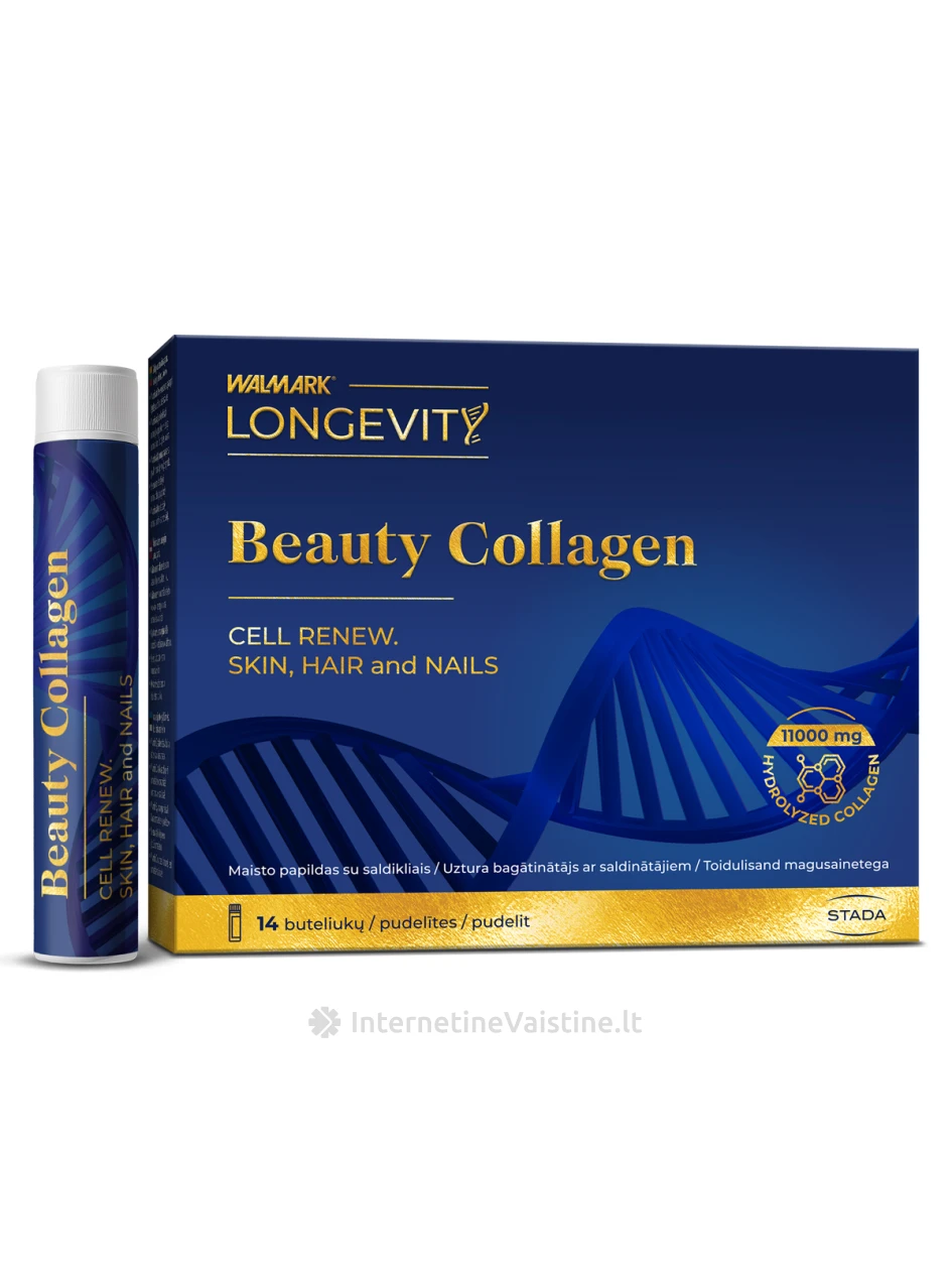 WALMARK LONGEVIT Beauty Collagen Shots, 14 buteliukų | internetinevaistine.lt