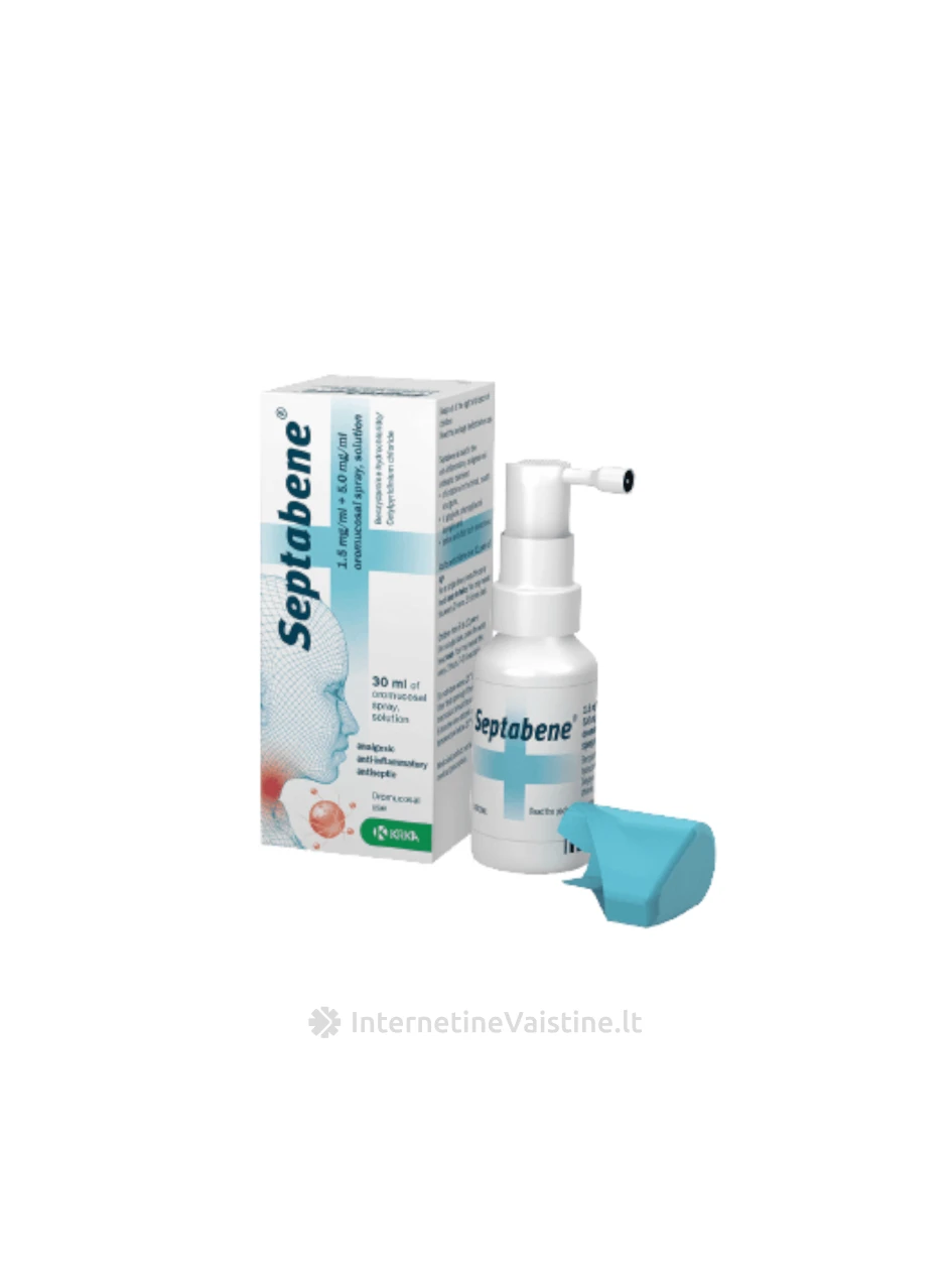 SEPTABENE 1.5mg+5mg/ml burnos gleiv. puršk., 30 ml | internetinevaistine.lt