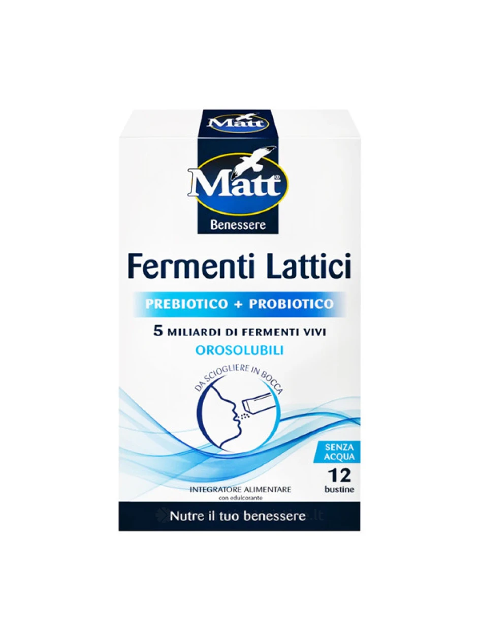 MATT Fermenti Lattici Prebiotico + Probiotico, maisto papildas, 12 pakelių | internetinevaistine.lt