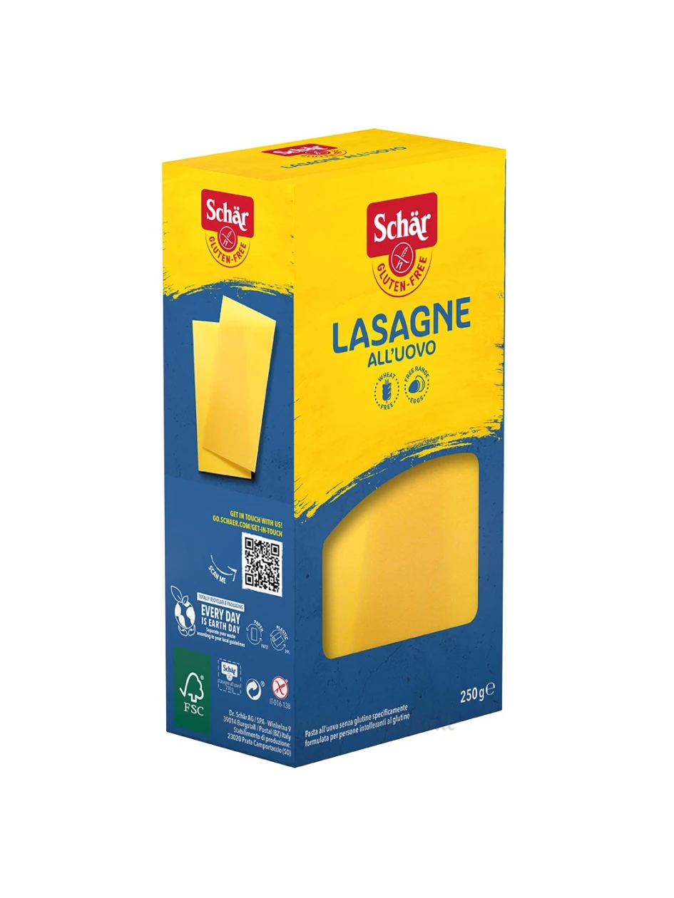 Schär LASAGNE – makaronų lakštai be glitimo, 250g | internetinevaistine.lt