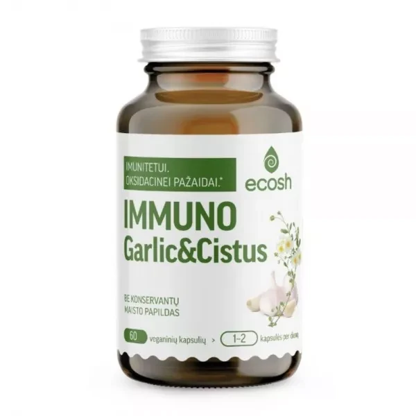 ECOSH maisto papildas IMMUNO GARLIC & CISTUS, 60 kapsulių