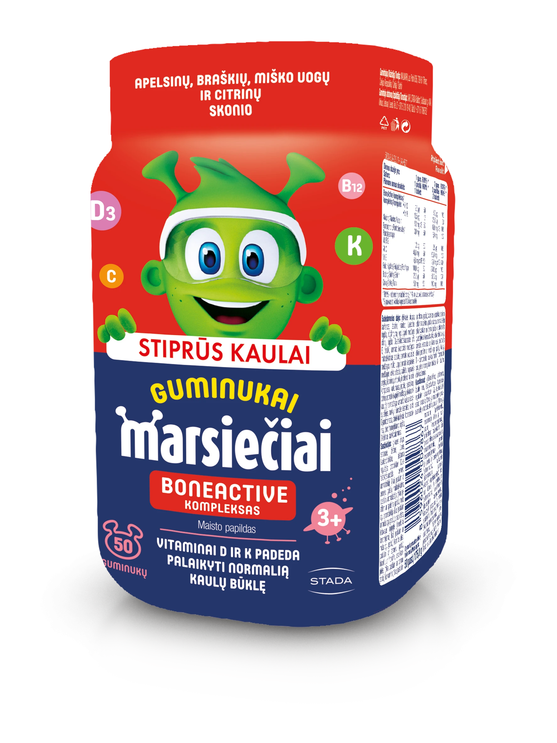 MARSIEČIAI maisto papildas BONEACTIVE, 50 guminukų
