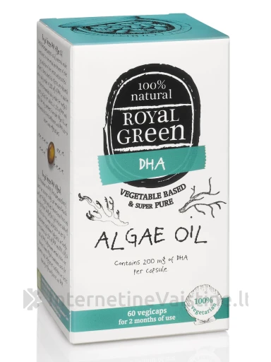 ROYAL GREEN Algae Oil Dumblių aliejus Omega-3 DHR 200 mg N60 kaps. | internetinevaistine.lt