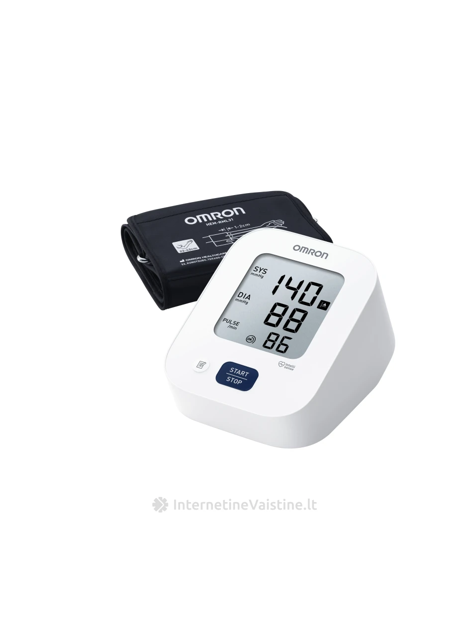 Kraujo spaudimo matuoklis OMRON M2+ automatinis žąst. (rank.22-42cm) | internetinevaistine.lt