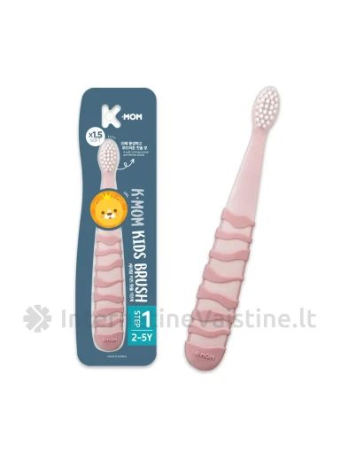 K-MOM dantų šepetėlių rinkinys (nuo 12-36mėn.) (persikinis) | internetinevaistine.lt