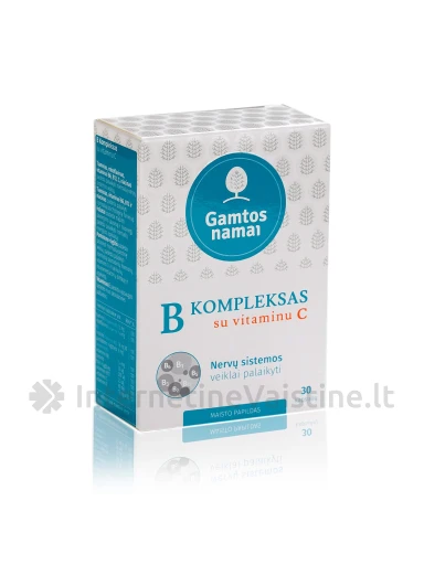B KOMPLEKSAS su vitaminu C kaps. N30 | internetinevaistine.lt