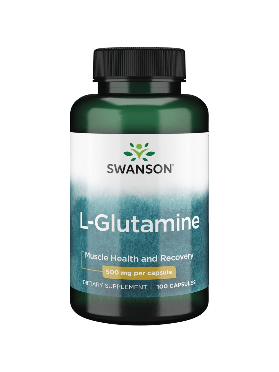 SWANSON, L-Glutaminas 500MG, 100 kapsulių, N1 | internetinevaistine.lt