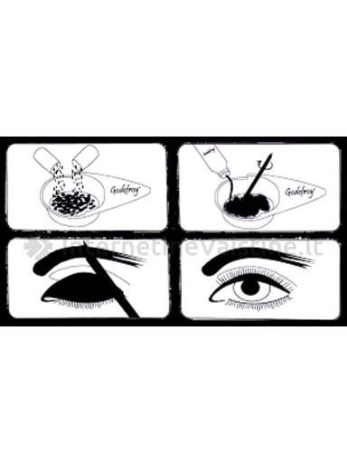 GODEFROY antakių dažymo rinkinys INSTANT EYEBROW TINT, DARK BROWN, tamsiai ruda spalva, N1, Vnt | internetinevaistine.lt