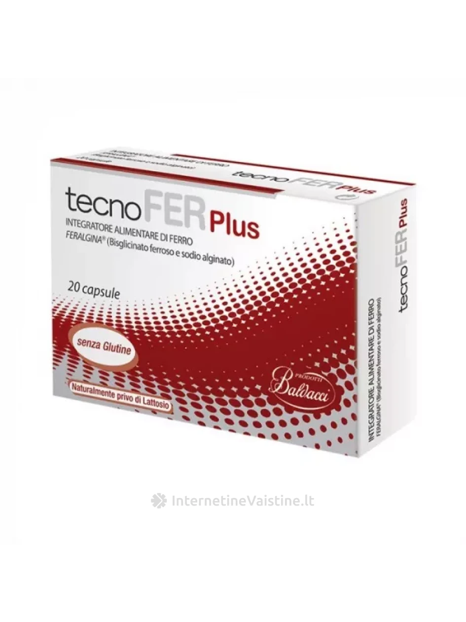 TECNOFER maisto papildas PLUS, 20 kaps. | internetinevaistine.lt