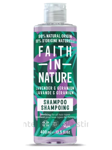 FAITH IN NATURE Lavender & Geranium, visų tipų plaukams, šampūnas, 400 ml, Vnt | internetinevaistine.lt