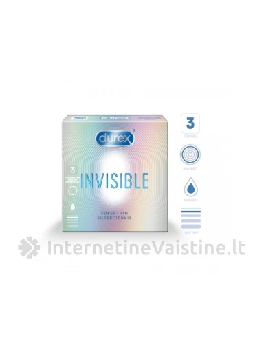 PREZ. DUREX INVISIBLE EXTRA SENSITIVE N3, Vnt | internetinevaistine.lt