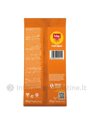 Schär FRUIT MÜSLI - dribsniai be glitimo, 375g | internetinevaistine.lt