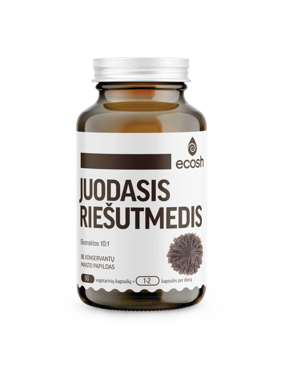 ECOSH JUODASIS RIEŠUTMEDIS, 90 kapsulių | internetinevaistine.lt