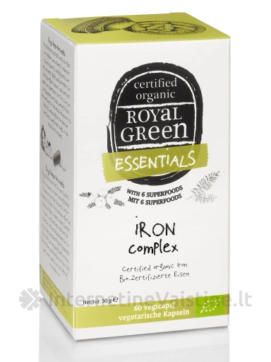 ROYAL GREEN BIO Geležies kompleksas N60 kaps. | internetinevaistine.lt