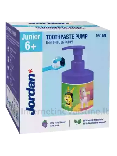 JORDAN Kids Pump (6-12) dantų pasta, 150 ml, Vnt | internetinevaistine.lt