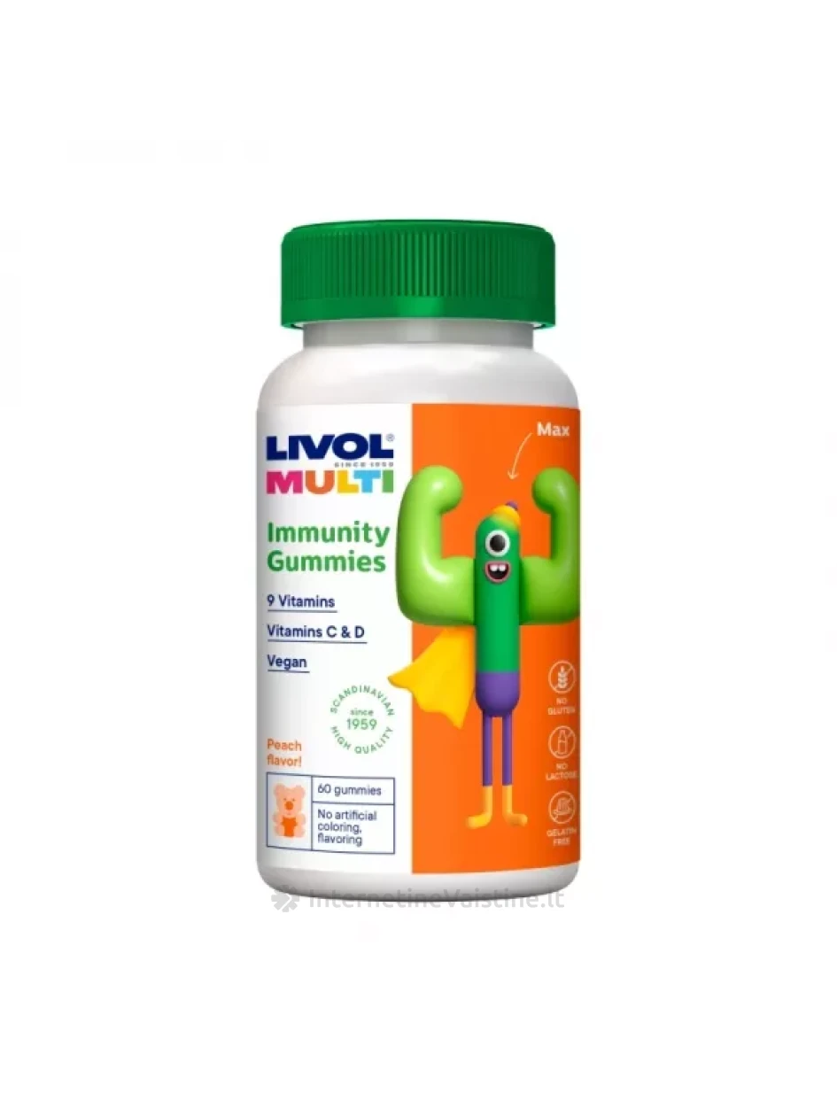 LIVOL MULTI Immunity Vegan guminukai N60 | internetinevaistine.lt