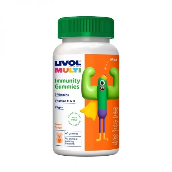 LIVOL MULTI maisto papildas IMMUNITY VEGAN, 60 guminukų