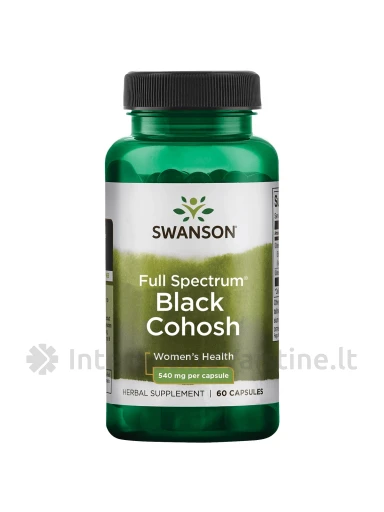 SWANSON, Black Cohosh, 60 kapsulių, N1 | internetinevaistine.lt
