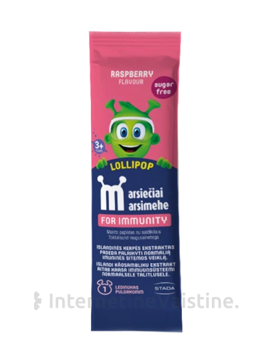 MARSIEČIAI maisto papildas RASPBERRY LOLLIPOPS,  ledinukas N1, Vnt | internetinevaistine.lt