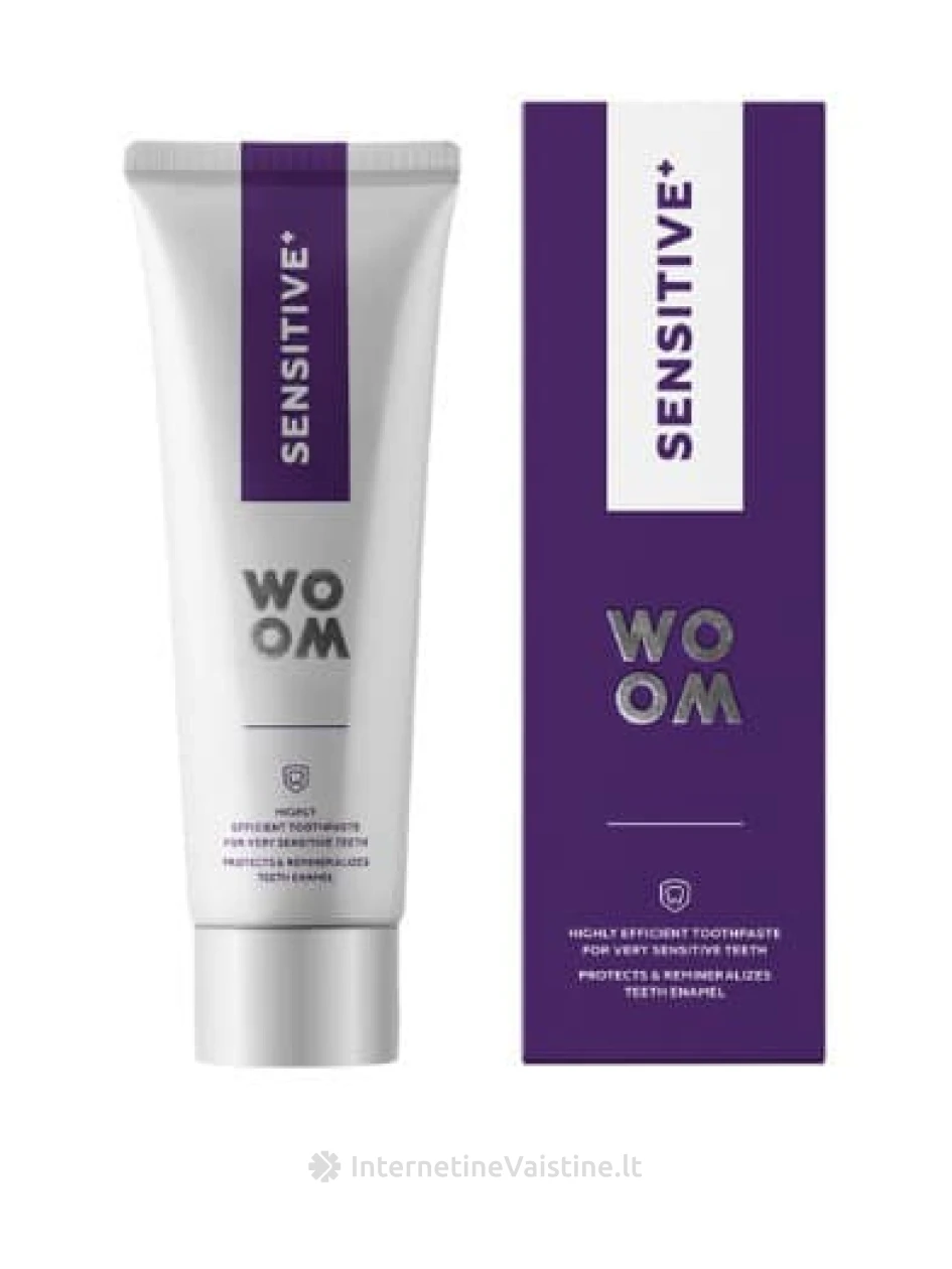WOOM dantų pasta labai jautriems dantims ir dantenoms SENSITIVE+, 75 ml, Vnt | internetinevaistine.lt