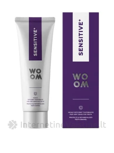 WOOM dantų pasta labai jautriems dantims ir dantenoms SENSITIVE+, 75 ml, Vnt | internetinevaistine.lt