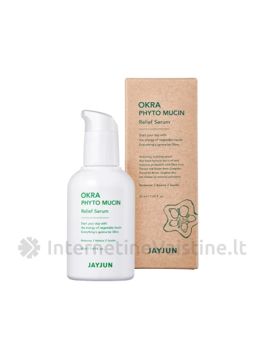 JAYJUN OKRA Phyto Mucin drėkinantis ir raminantis serumas, 50 ml | internetinevaistine.lt