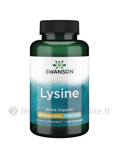 SWANSON, L-Lizinas 500MG, 100 kapsulių, N1 | internetinevaistine.lt