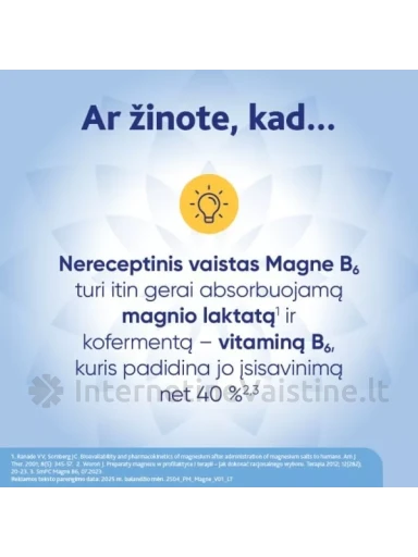 MAGNE B6 dengt. tab. N60, 60 vnt. | internetinevaistine.lt