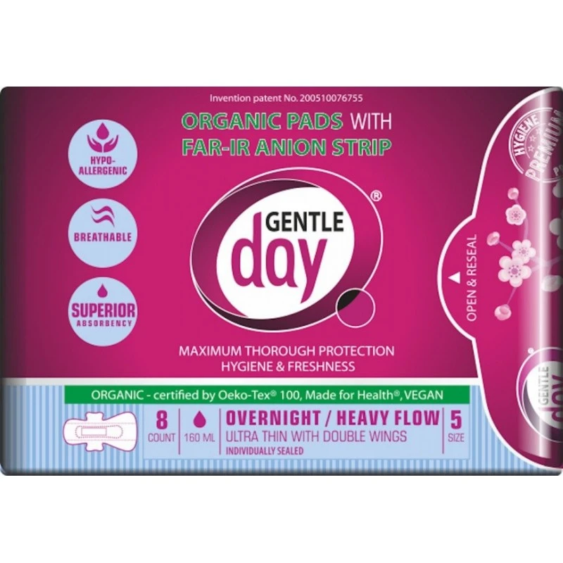 GENTLE DAY naktiniai higieniniai paketai FAR IR ANION, 8 vnt.