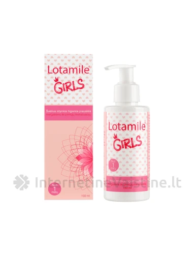 LOTAMILE švelnus intymios higienos prausiklis mergaitėms GIRLS, nuo 1 m., 150 ml, 150 ml | internetinevaistine.lt